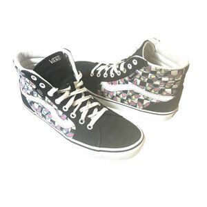 Vans Sk8-Hi Womens 9 Black Butterfly Print Suede/Canvas High Top Sneaker Lace Up